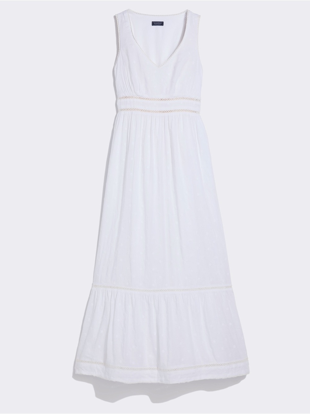 Vineyard Vines White Eyelet V-Neck Maxi Dress